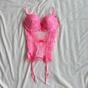 Victoria's Secret 2014 Pink Lace and Bow Bustier